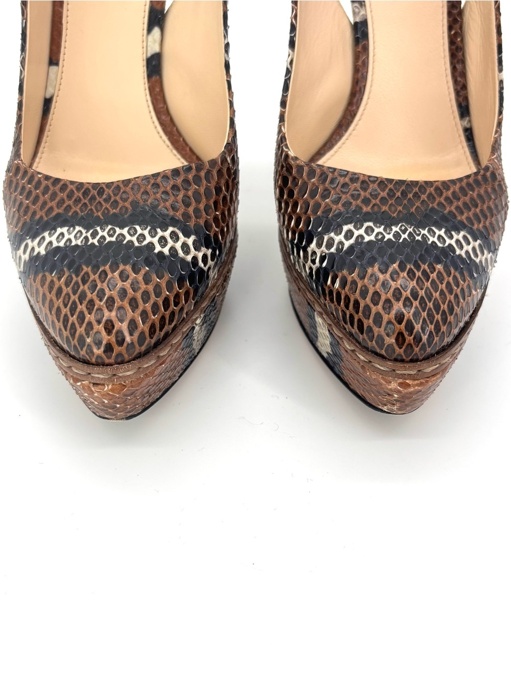 Prada SS 2009 Snakeskin Platform Slingback High Heel Pumps 36.5 - Picture 7 of 10